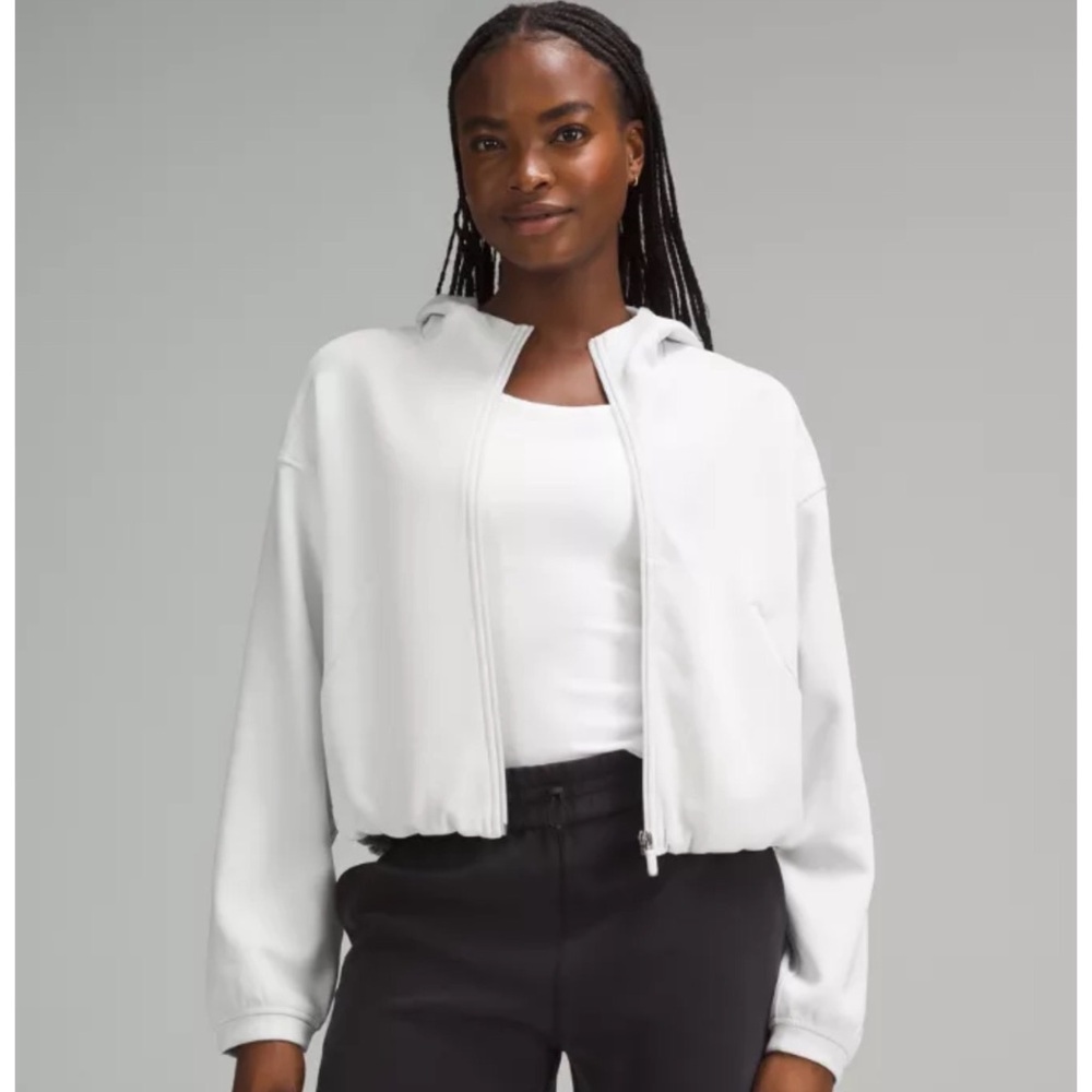 Lululemon Softstreme Full Zip Hoodie Jacket Light Vapor Size 10 NWT